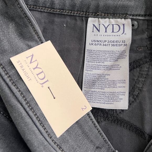 New NYDJ Marilyn High Rise Straight Jeans Women’s SIZE 2 Inseam 31” Cloud Stone - Picture 10 of 12